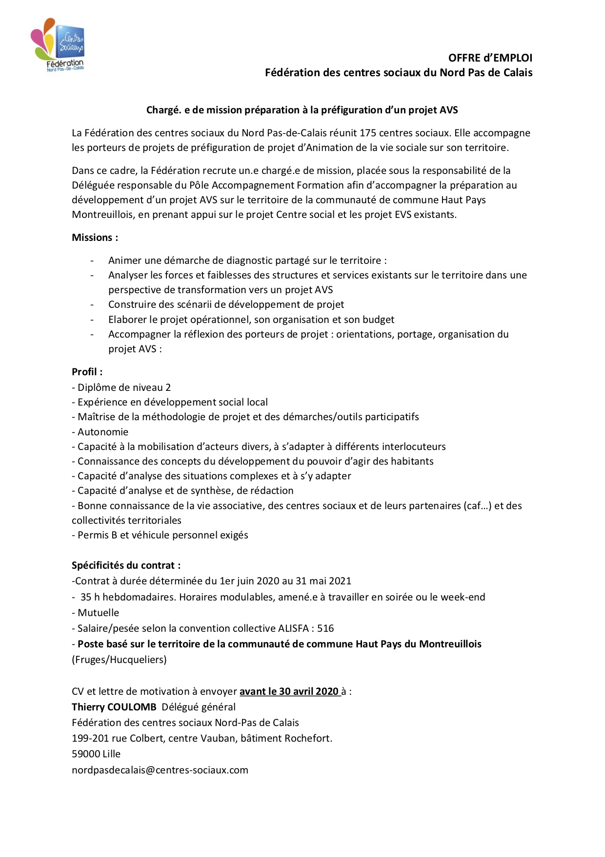 offre d'emploi - cchpm